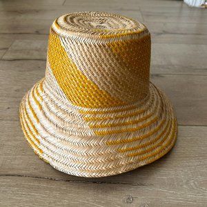 Yellow Striped Straw Hat